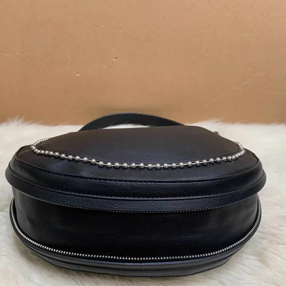 I.N.C. Black Vegan Leather Expandable KOLLEENE Ball Chain Hobo XB